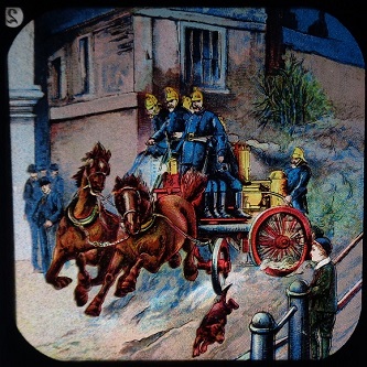 Our Firemen - Magic lantern slide
